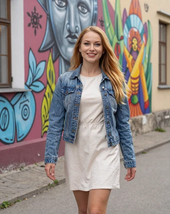 Ieva, 27, Lithuanian woman from Vilnius walking through the artistic Užupis neighborhood