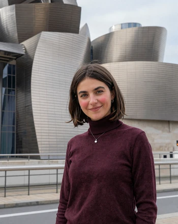 Sofía, 30, Spanish woman from Bilbao near the Guggenheim Museum